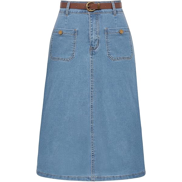 Amazon.com: MSBFJIFSX Women's Denim Wrap Skirts Retro High